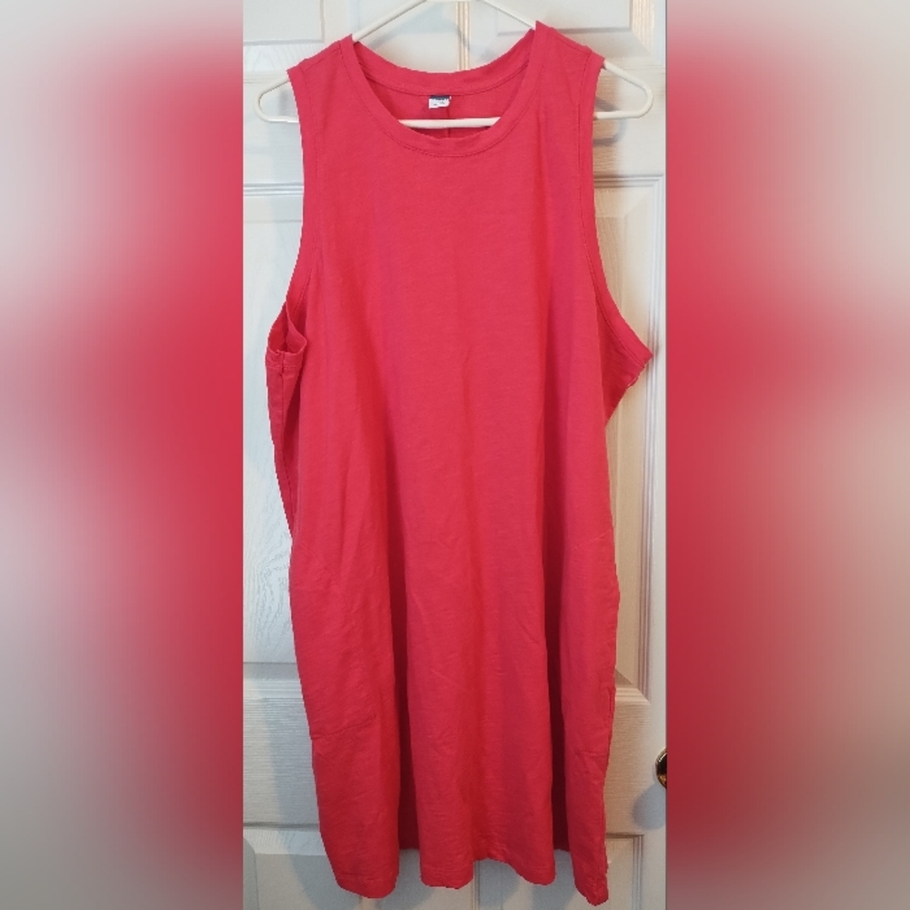 Old Navy Coral Tank Dress With Pockets NWOT